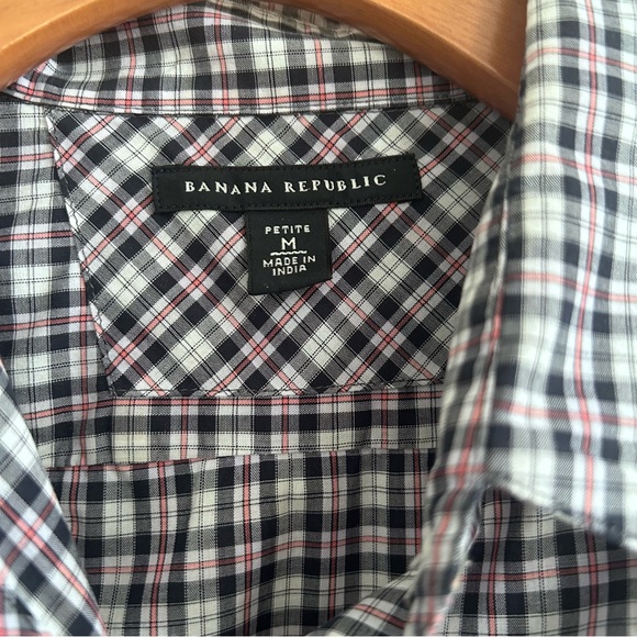 Banana Republic Petite Gingham Shirt Size Medium - Picture 3 of 5